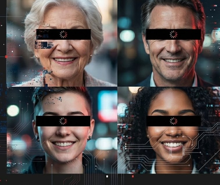 Rostros con los ojos censurados como símbolo de la democracia emocional